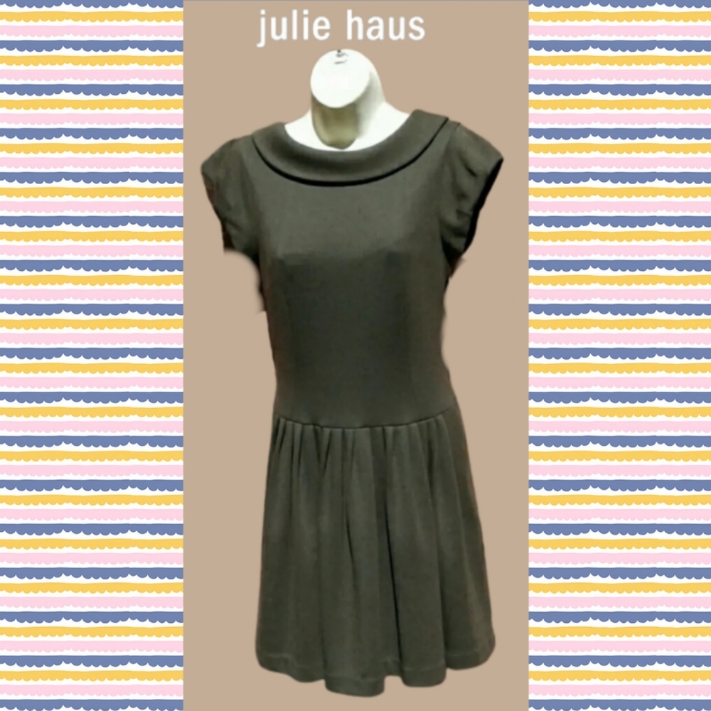JULIE HAUS PLEATED PETER PAN COLLAR DRESS